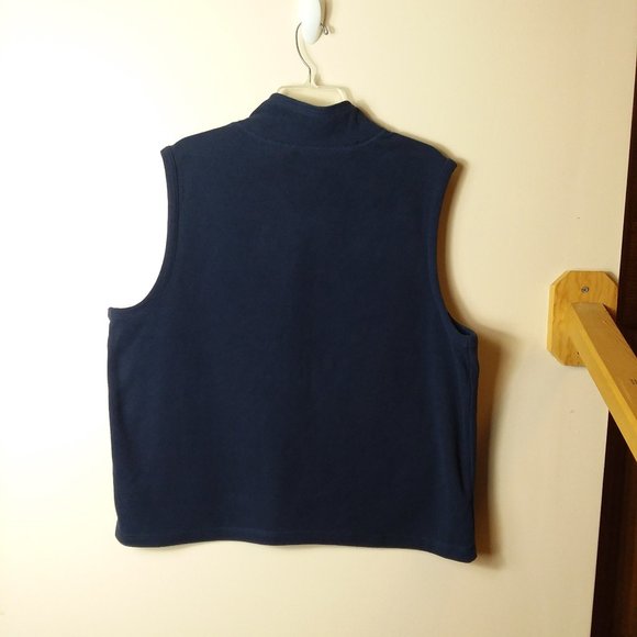 Rebecca Malone Navy Blue Cardinals Winter Trees Fleece Vest XL - Picture 4 of 8